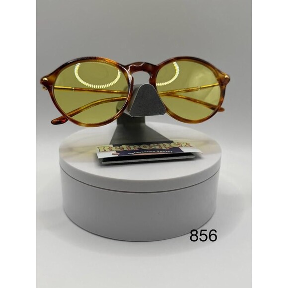 NEW Vintage Oversize Sunglasses | Round Tortoise Style | Yellow Lens | #856 - Picture 3 of 10